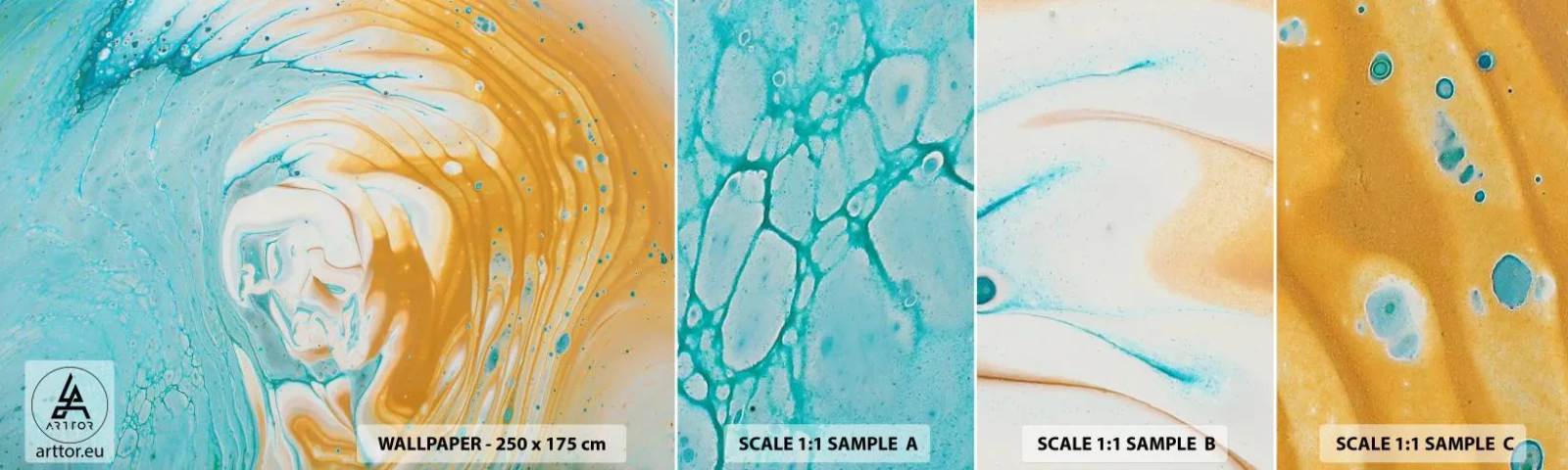 Fotótapéta Minta Öntapadós Deluxe Sticker - Pasztell örvény - Absztrakció, Darab, Modern művészet - 100x30 cm