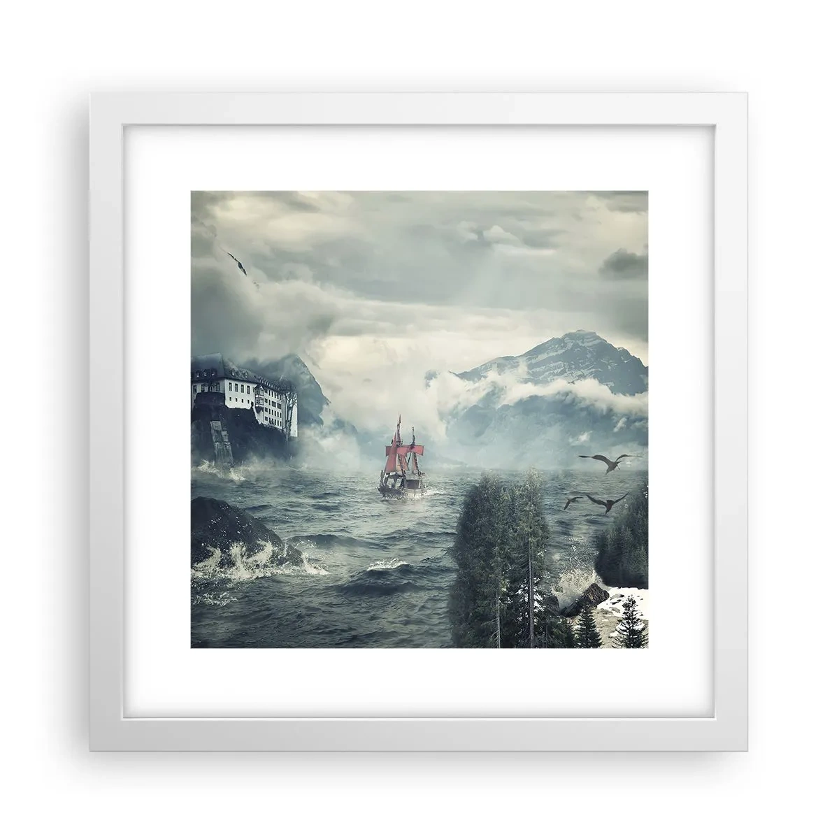 Poszter fekete keretben - Varázslatos vizeken - 30x30 cm