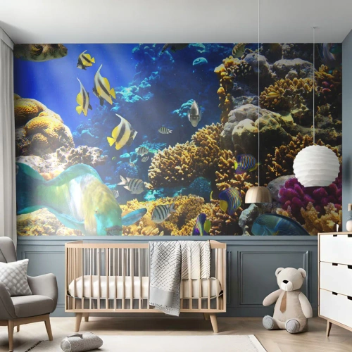 Fotótapéta Premium Canvas - Nagy forgalom a nyaraló ösvényen - korallzátony, óceán, Hal - 450x315 cm