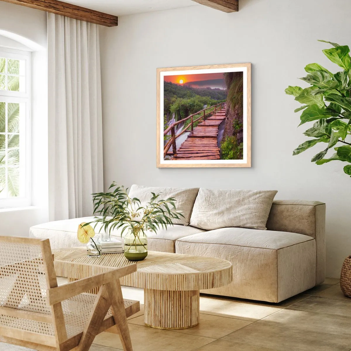 Poszter világos tölgy keretben - Hihetetlen szépség - 30x30 cm