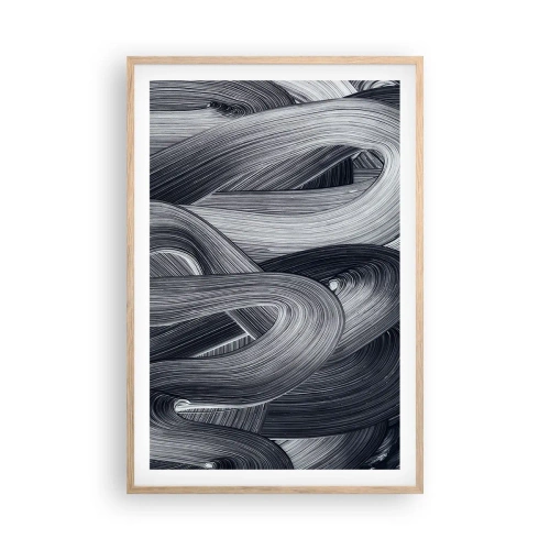 Poszter világos tölgy keretben - A valóság folyékonysága - 61x91 cm