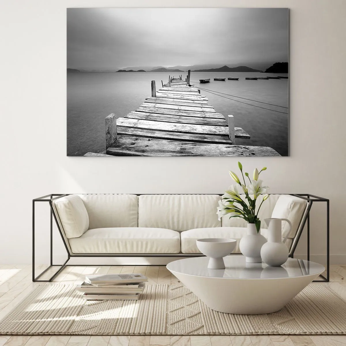 Üveg kép - Hegyeken és tengereken túl - 100x70 cm