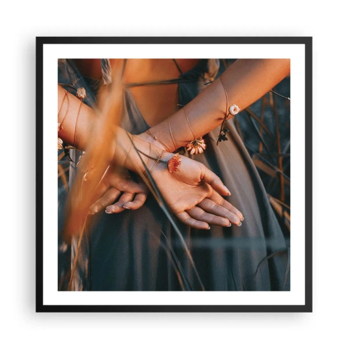 Poszter fehér keretben - Kapcsolatban a természettel - 60x60 cm