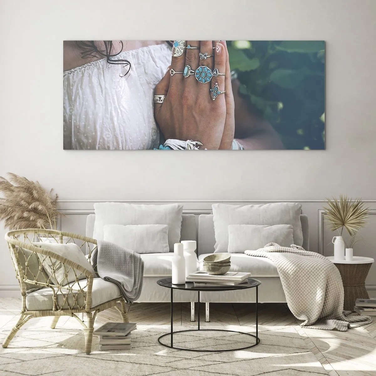 Üveg kép - Üdvözöljük a lét középpontjában - 140x50 cm