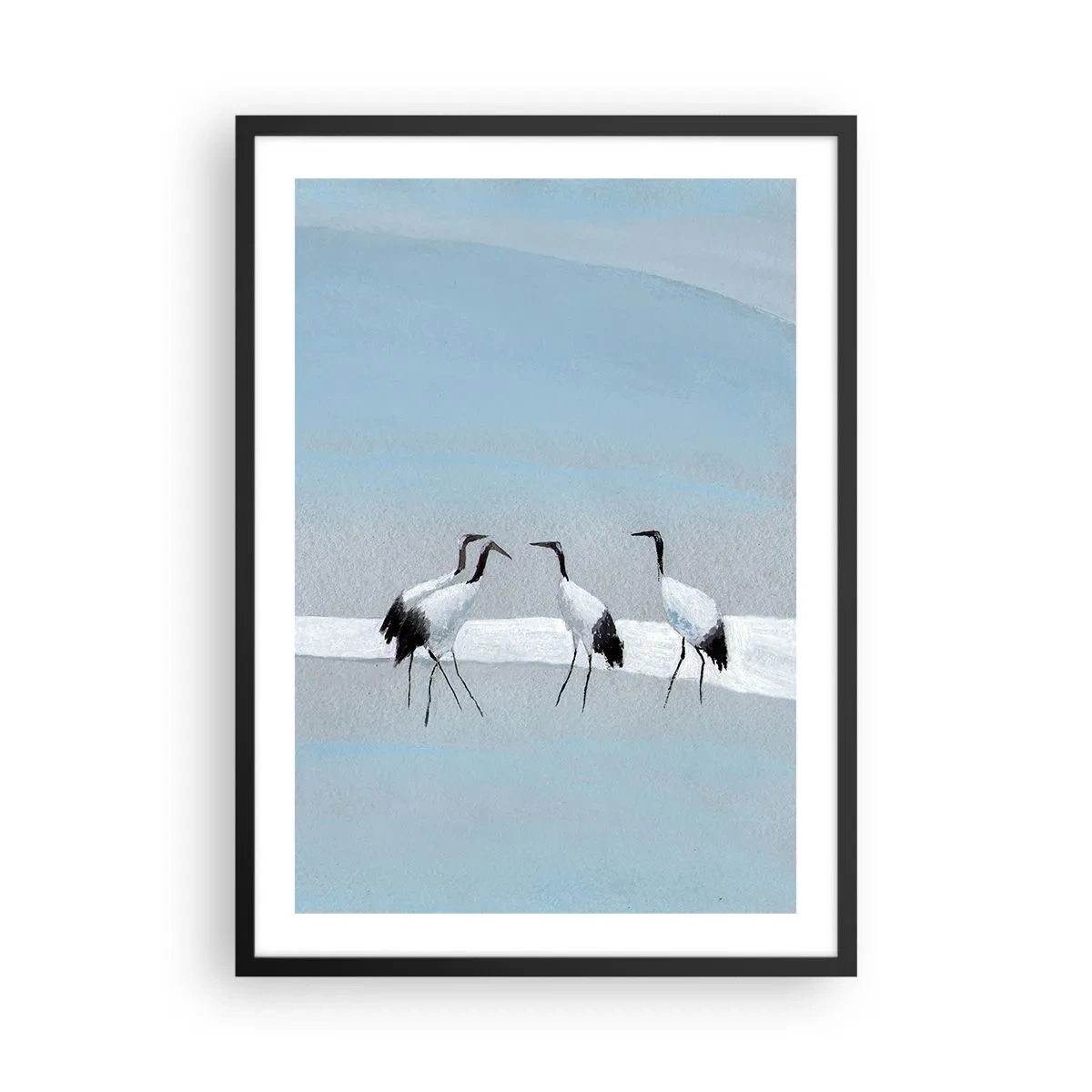Poszter fehér keretben - Daruk minimalista illusztrációja pasztell háttér előtt. - 50x70cm - Egy forró nap után - Modern fali dekoráció nappalihoz és hálószobához ARTTOR