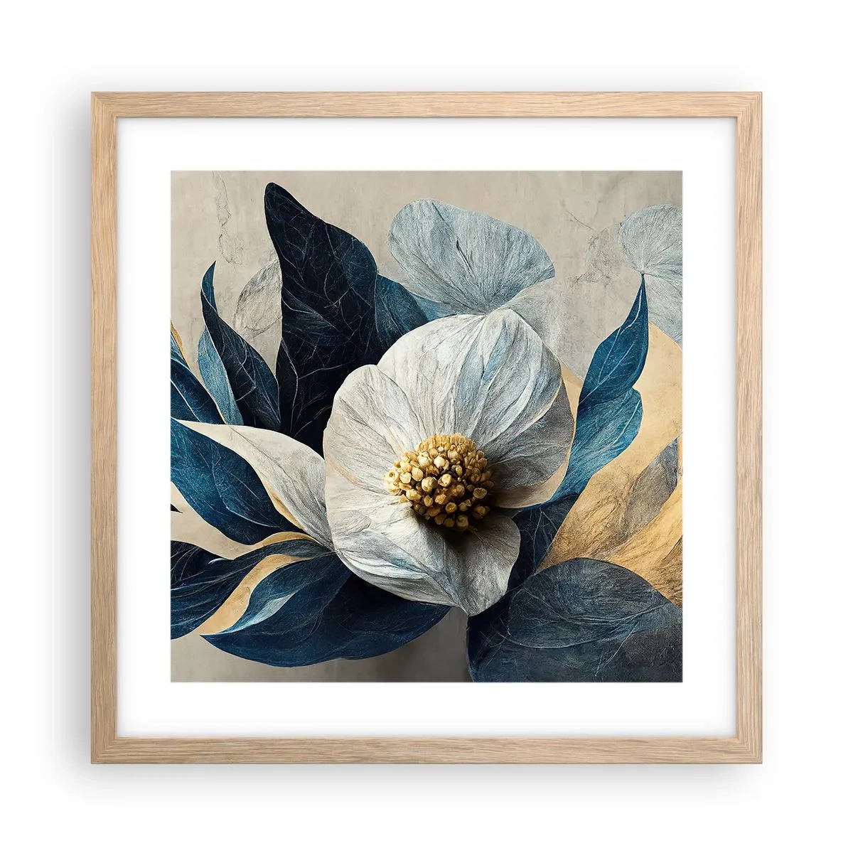 Poszter világos tölgy keretben - Arany szíve van - 40x40 cm