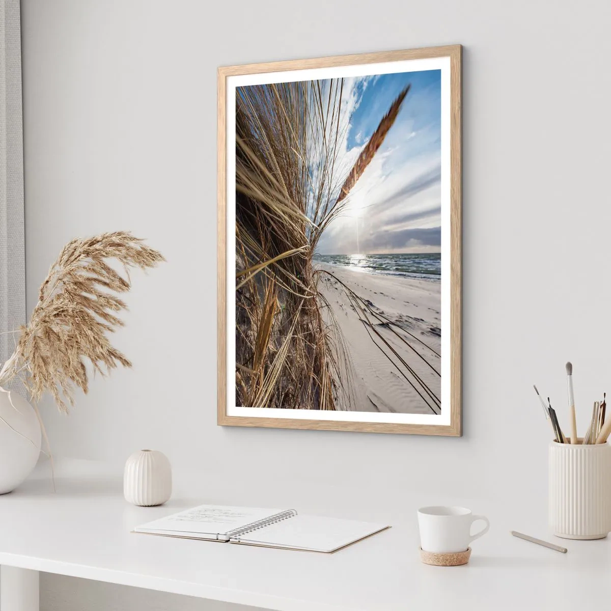 Poszter világos tölgy keretben - Az elemek találkozása - 40x50 cm