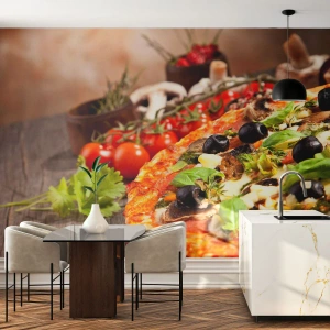 Öntapadós Fotótapéta Deluxe Sticker - A tellúros összetevőkből - Gasztronómia, pizza, Olaszország - 100x70 cm