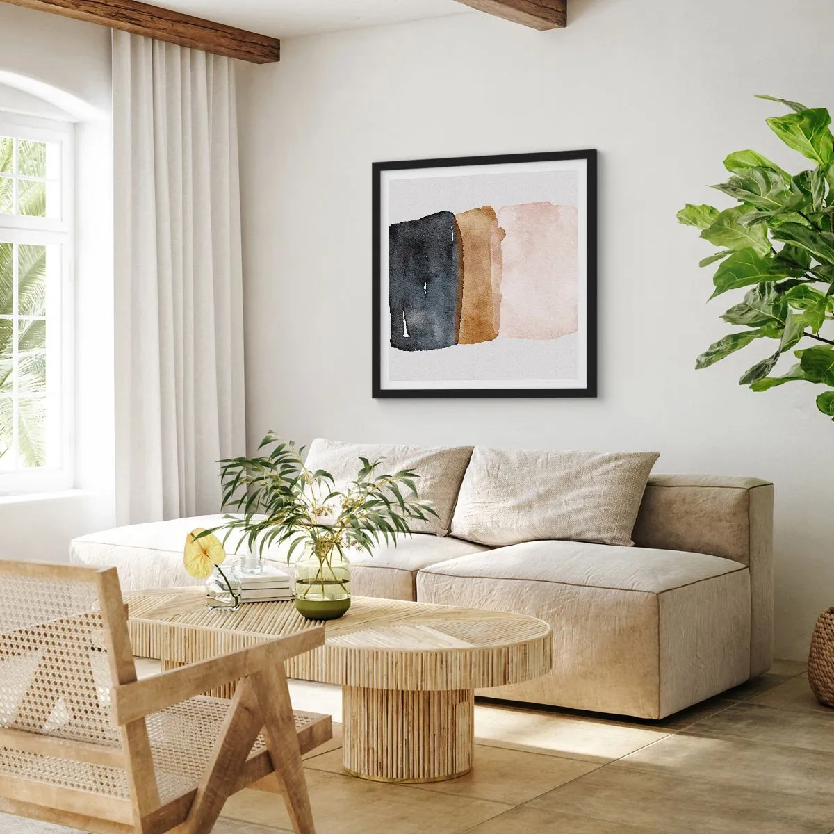 Poszter fehér keretben - A föld színeinek kompozíciója - 40x40 cm