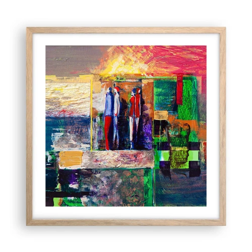 Poszter világos tölgy keretben - Kapcsolatok és érzelmek - 50x50 cm