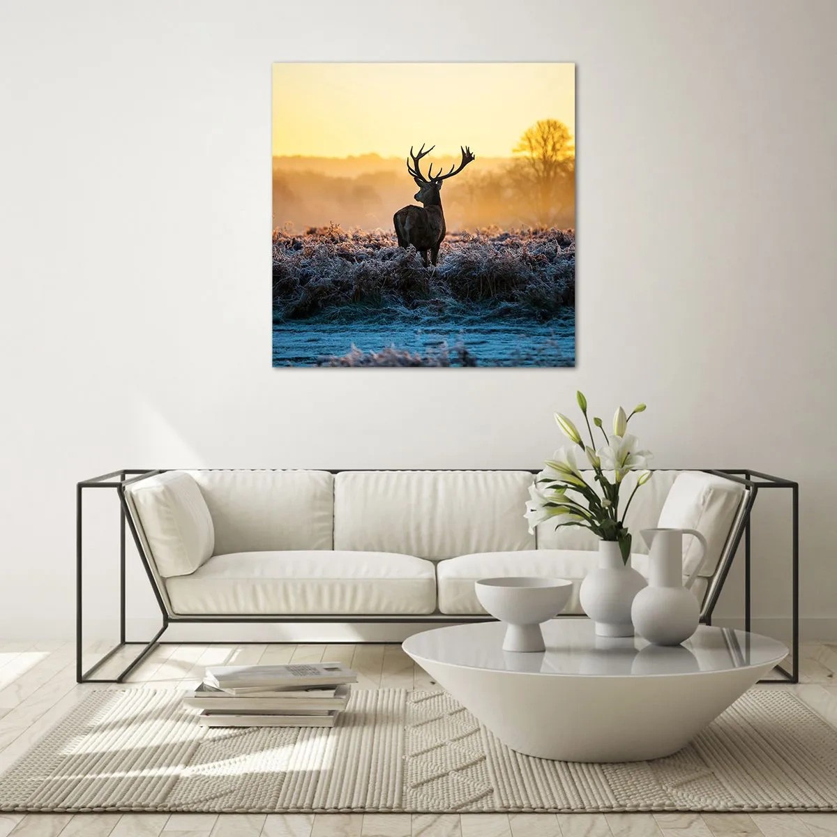 Üveg kép - Megkoronázott a birtokán - 70x70 cm