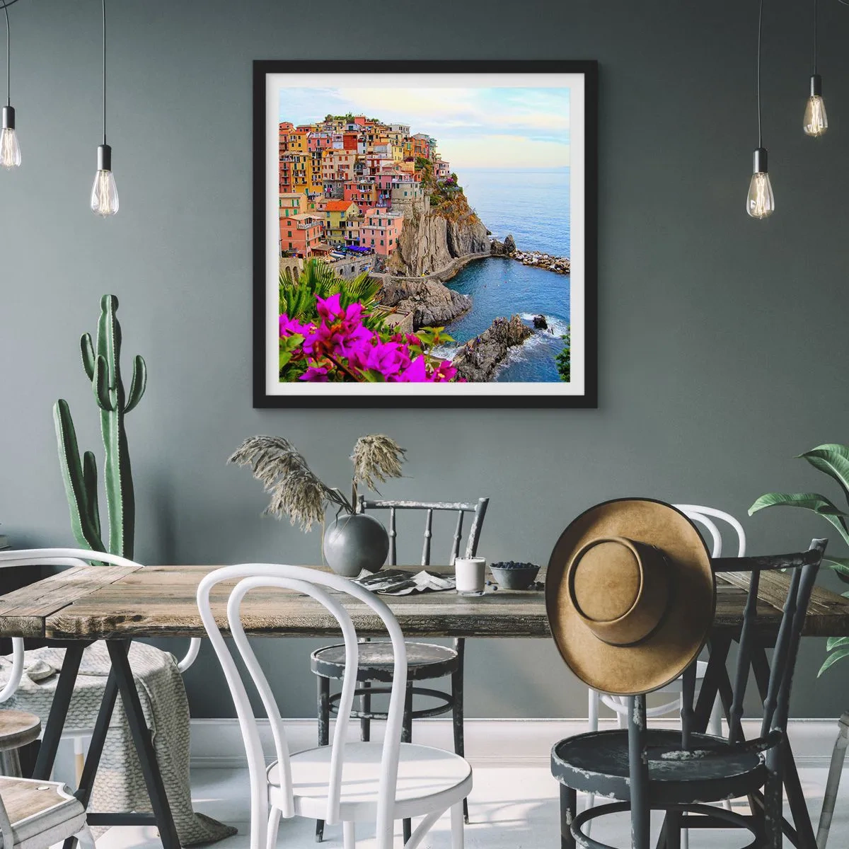 Poszter fehér keretben - Nevető város - 40x40 cm