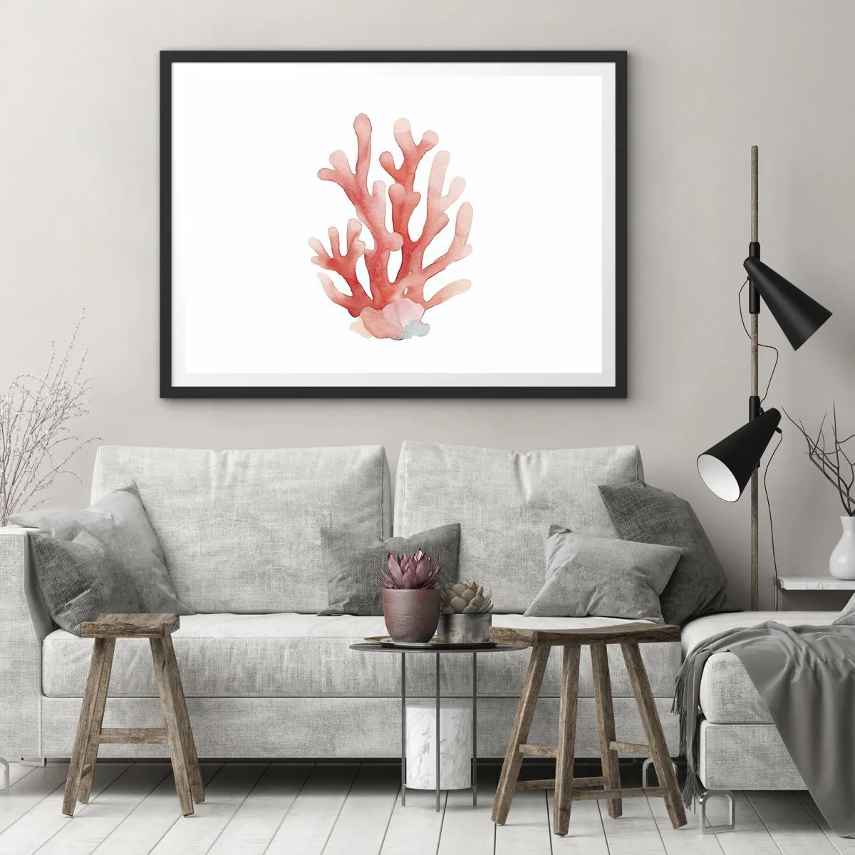 Poszter fehér keretben - A korall színe - 70x50 cm