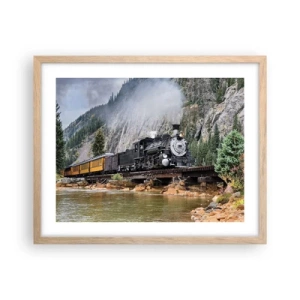 Poszter világos tölgy keretben - Hova? Hova? - 50x40 cm