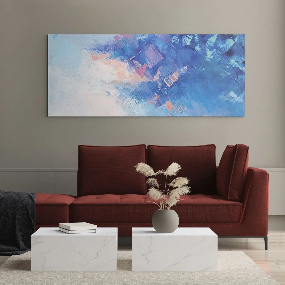 Üveg kép - Téli absztrakció - 100x40 cm