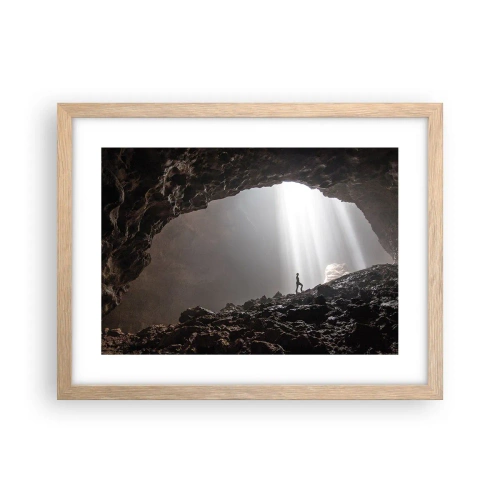 Poszter világos tölgy keretben - A fényes barlang - 40x30 cm