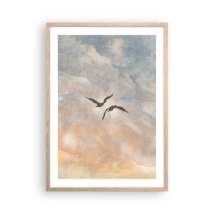 Poszter világos tölgy keretben - Égi tánc - 50x70 cm