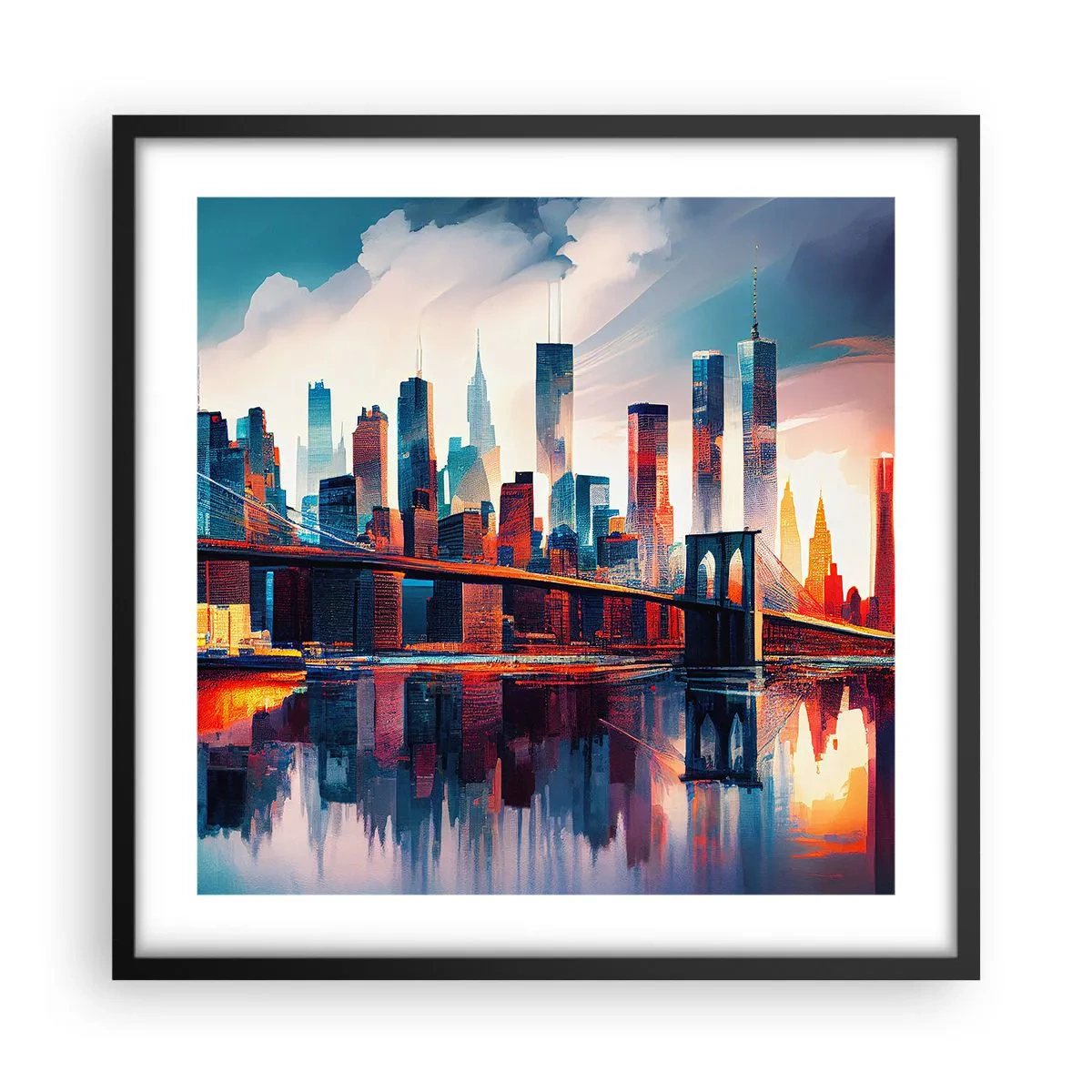 Poszter fehér keretben - Fenomenális New York - 50x50 cm