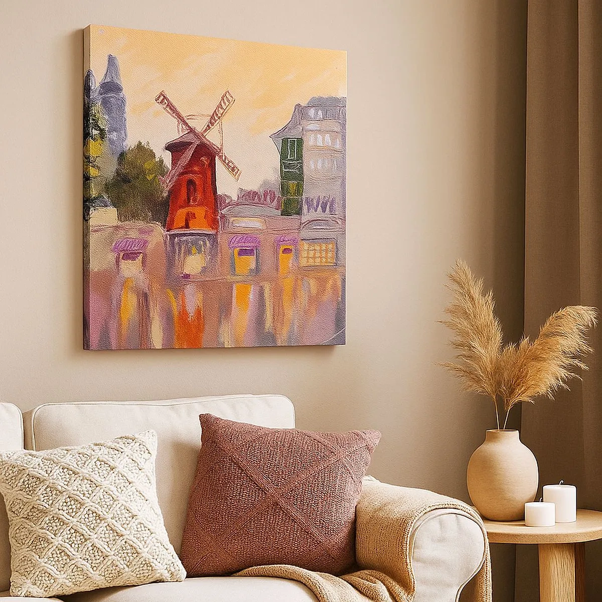 Vászonkép - Párizsi ikonok - Moulin Rouge - 30x30 cm