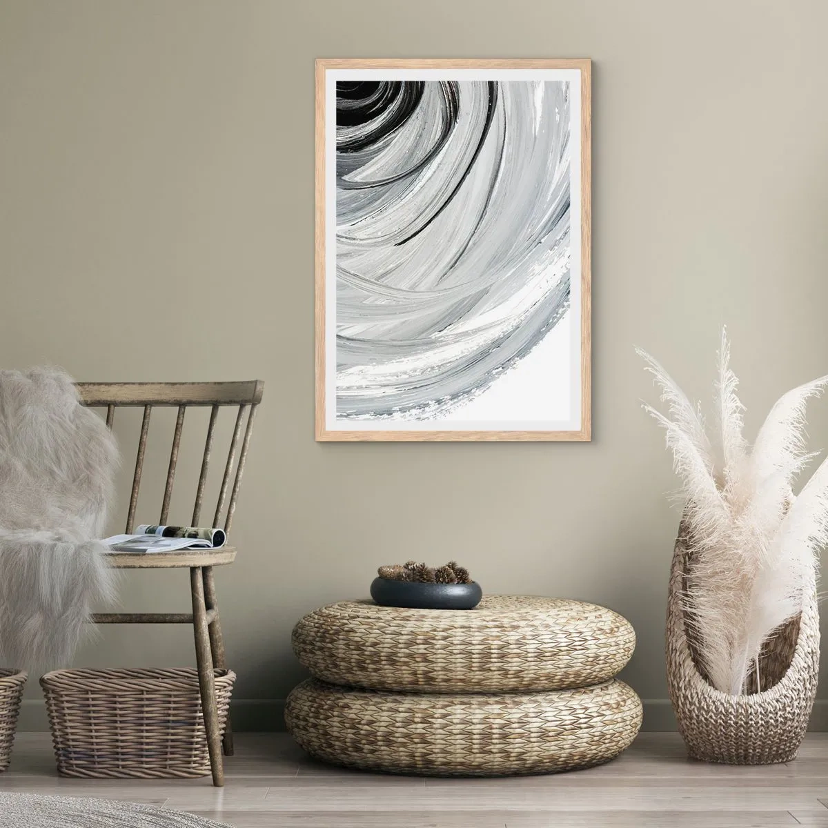 Poszter világos tölgy keretben - Orbitális kompozíció - 61x91 cm