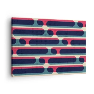 Vászonkép - Geometrikus retro minta pasztell színekkel - 70x50cm - Mélységben és előre - Modern fali dekoráció nappalihoz és hálószobához ARTTOR