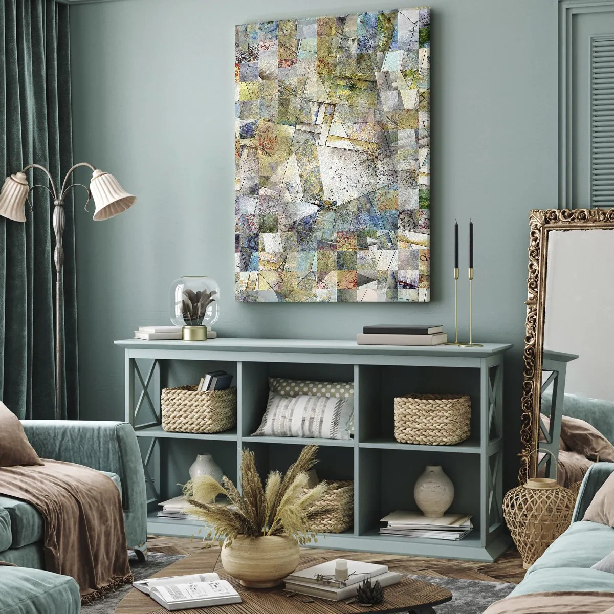 Vászonkép - Geometrikus átrendeződés - 45x80 cm