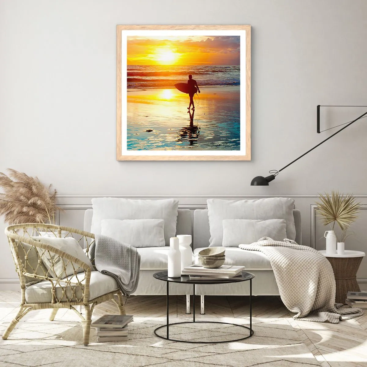 Poszter világos tölgy keretben - A harcos visszatérése - 30x30 cm