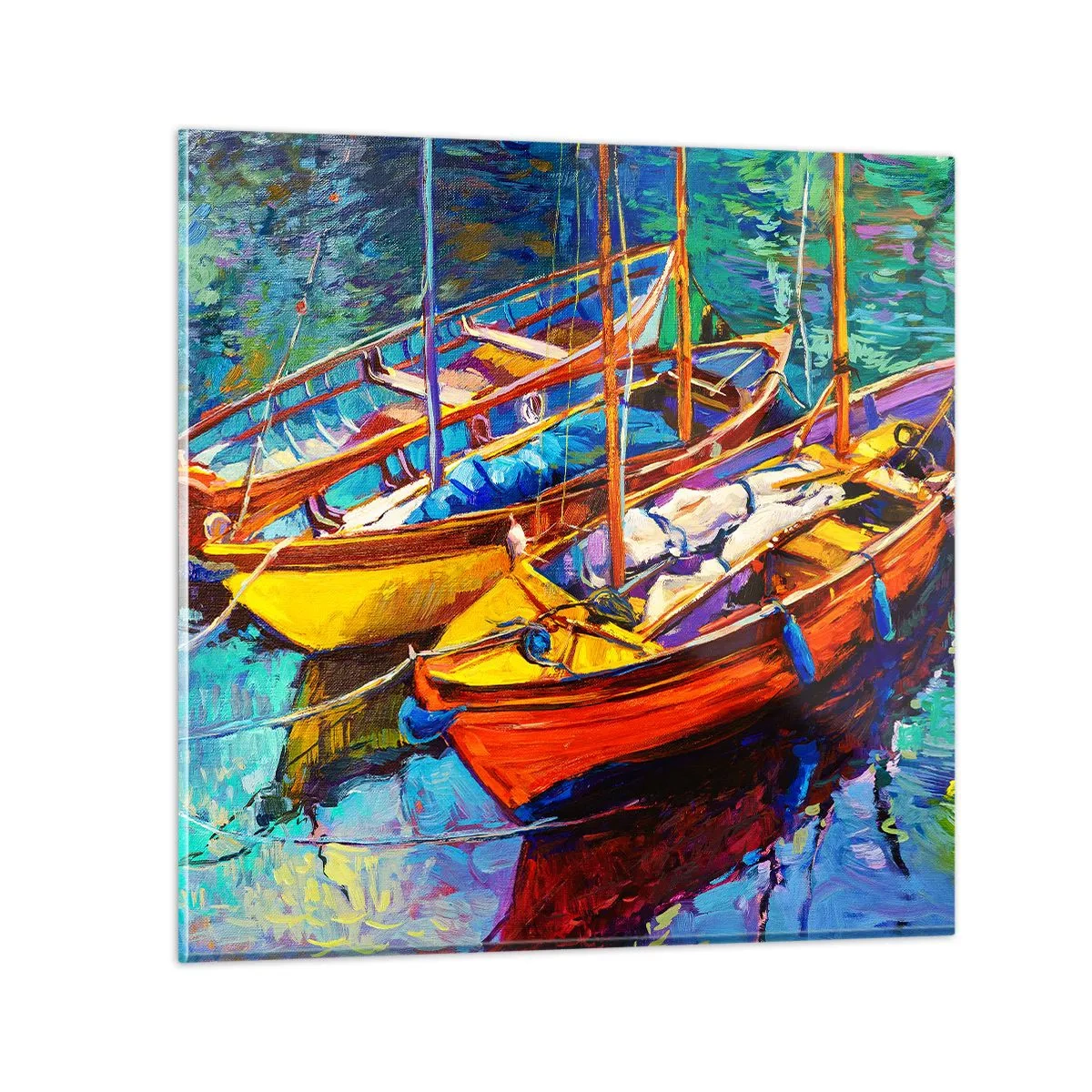 Üveg kép - Színektől sűrű vízen - 50x50 cm