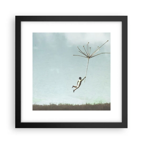 Poszter fehér keretben - Sárkányrepülők, pitypangok, szél - 30x30 cm