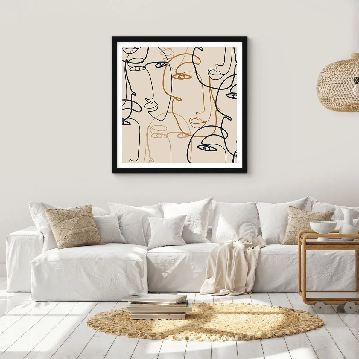 Poszter fehér keretben - Többszörös portré - 40x40 cm