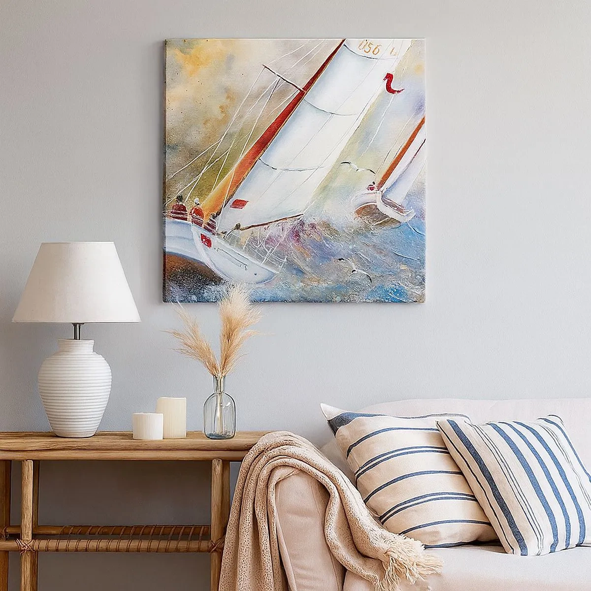 Vászonkép - A hullámokon futók  - 30x30 cm