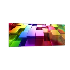 Üveg kép - Op-art együtt egy csapatban - 140x50 cm