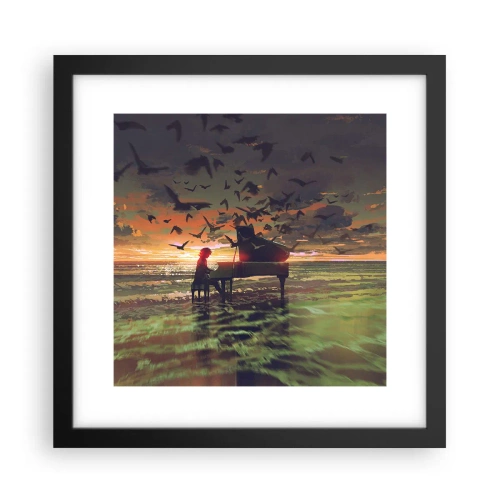 Poszter fehér keretben - Koncert zongorára és a hullámokra - 30x30 cm