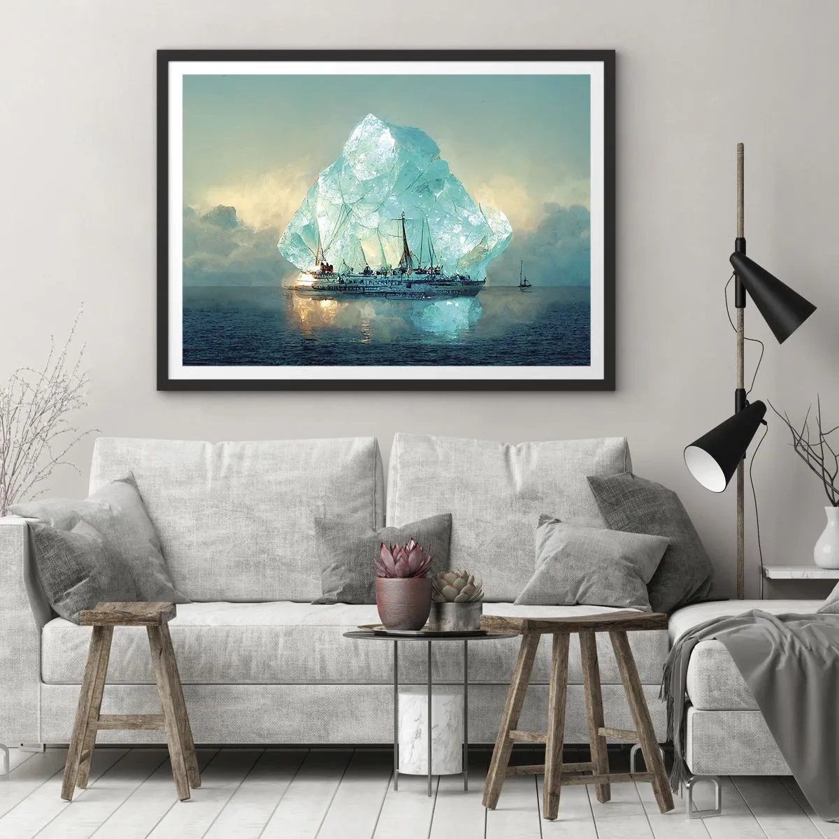 Poszter fehér keretben - Sarkvidéki gyémánt - 100x70 cm
