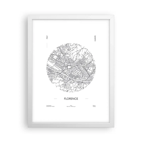 Poszter fekete keretben - Firenze anatómiája - 30x40 cm