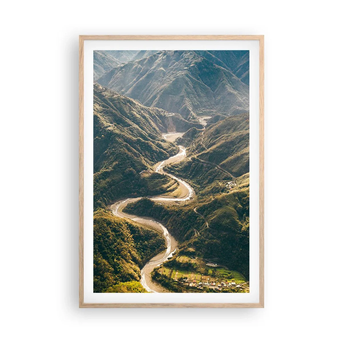 Poszter világos tölgy keretben - A hegyek szívéből - 61x91 cm