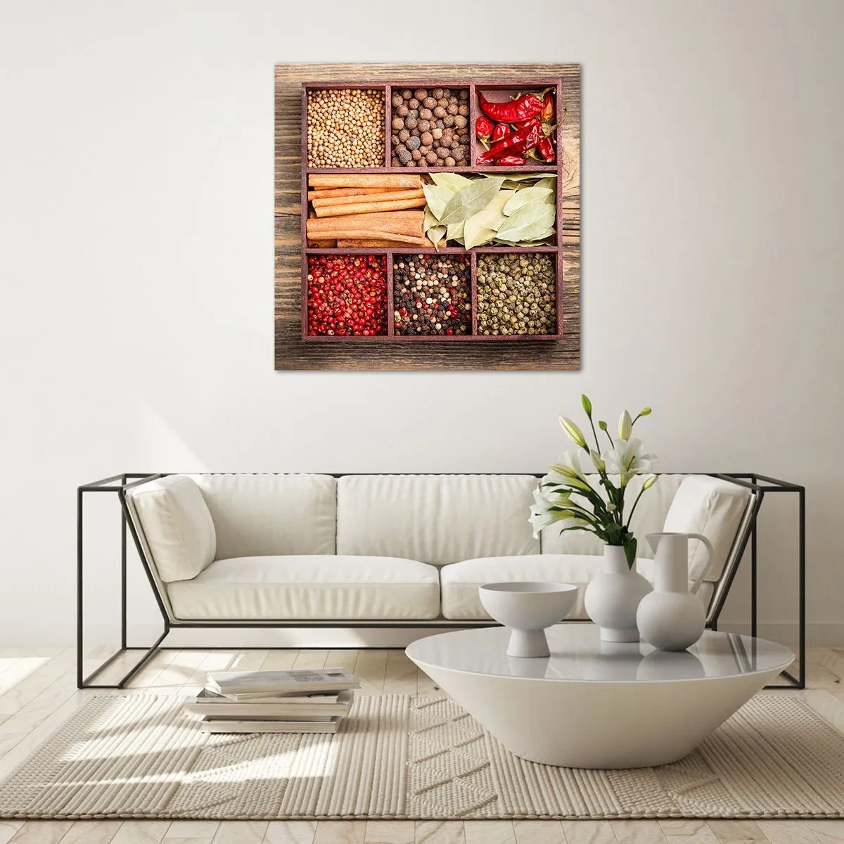 Üveg kép - Formarend, aromacsokor - 50x50 cm