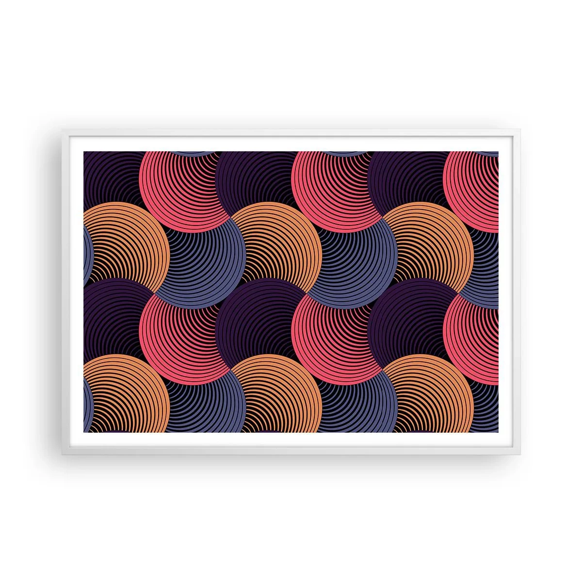 Poszter fekete keretben - Körkörös ritmusban - 100x70 cm