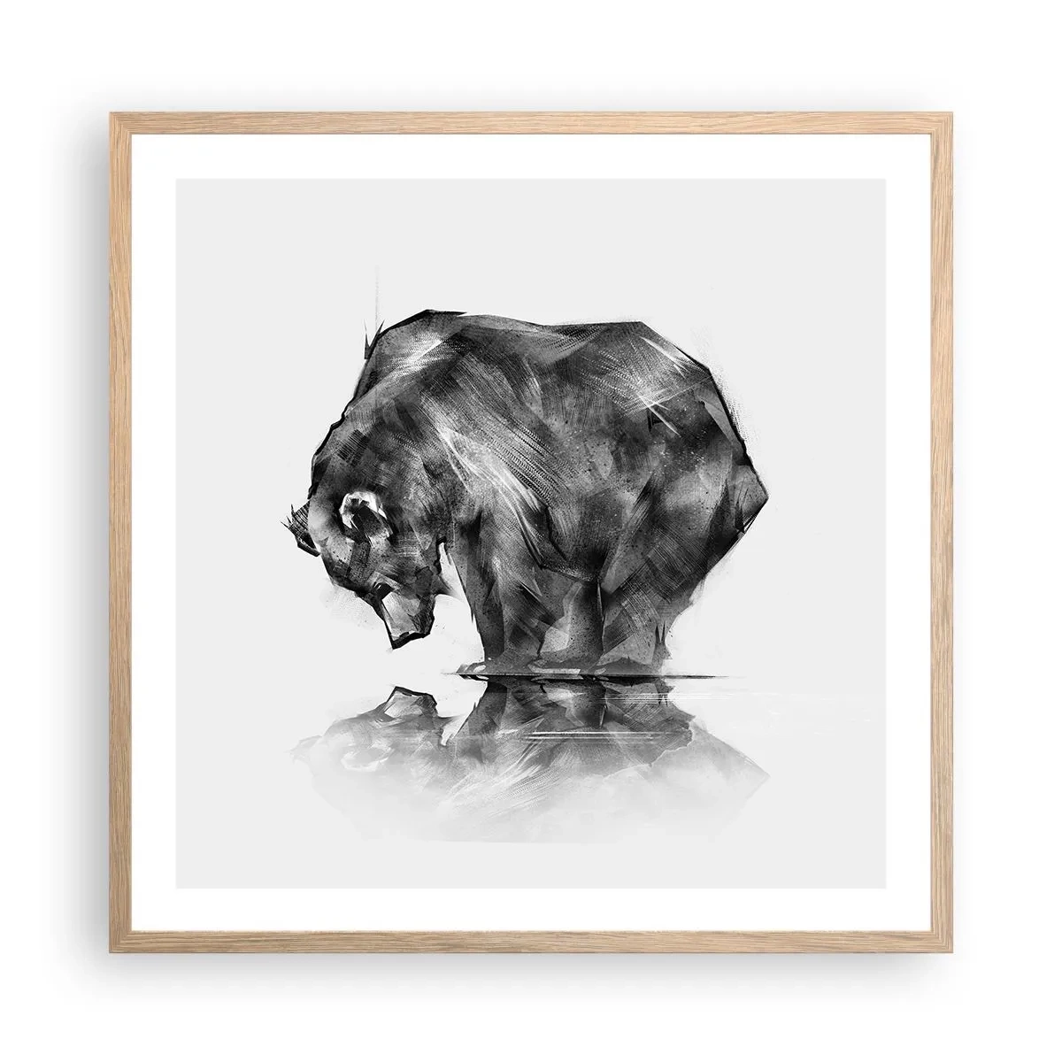 Poszter világos tölgy keretben - Jó látni rokont - 60x60 cm