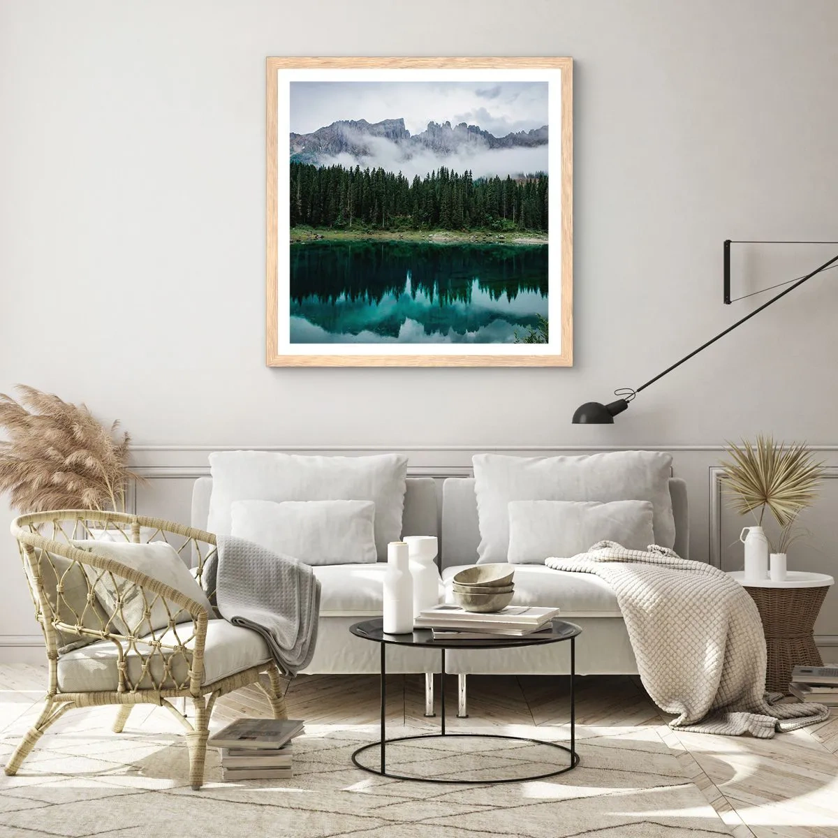 Poszter világos tölgy keretben - Csitt, csit, ne zavard fel az állóvizet... - 40x40 cm