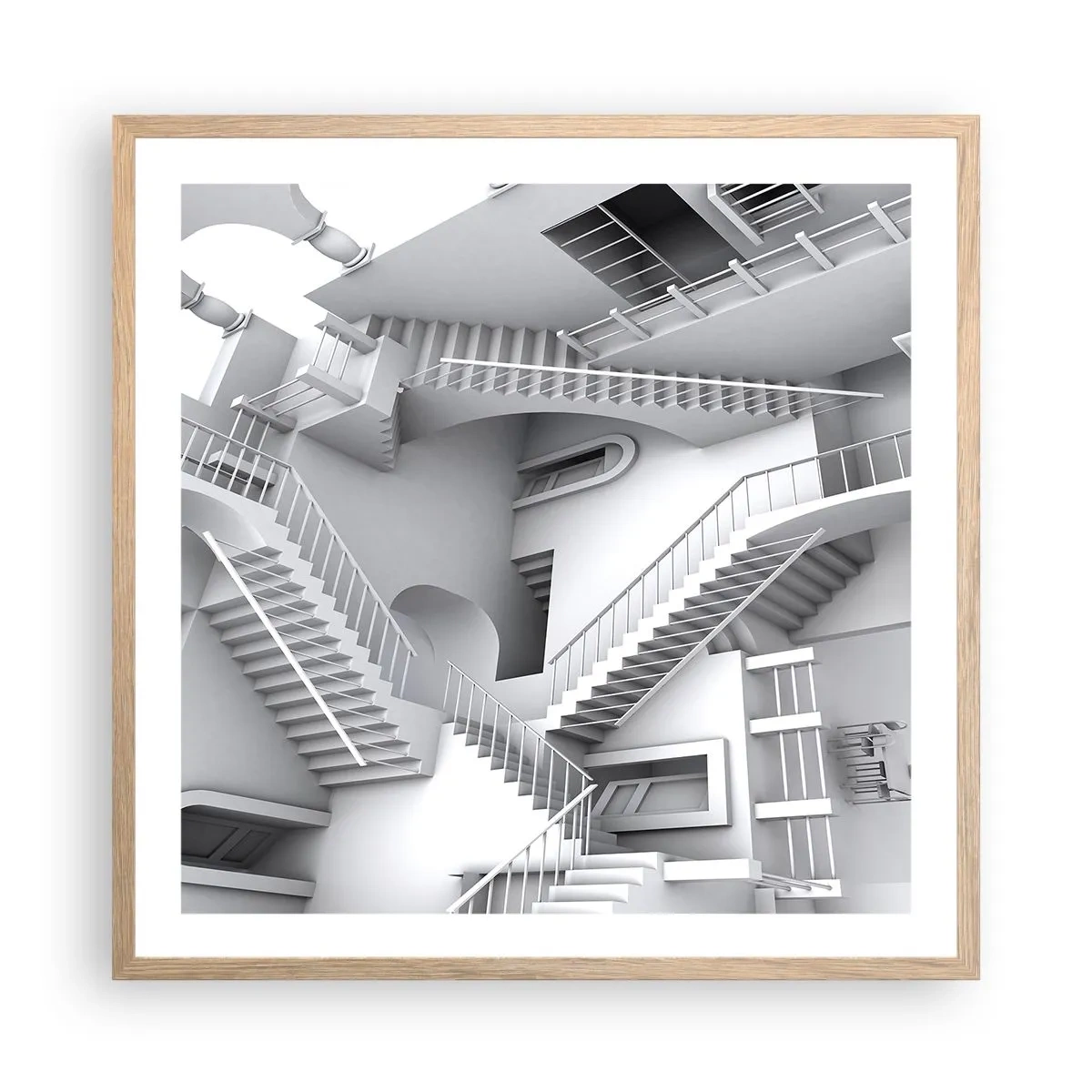Poszter világos tölgy keretben - A tér paradoxonjai - 60x60 cm