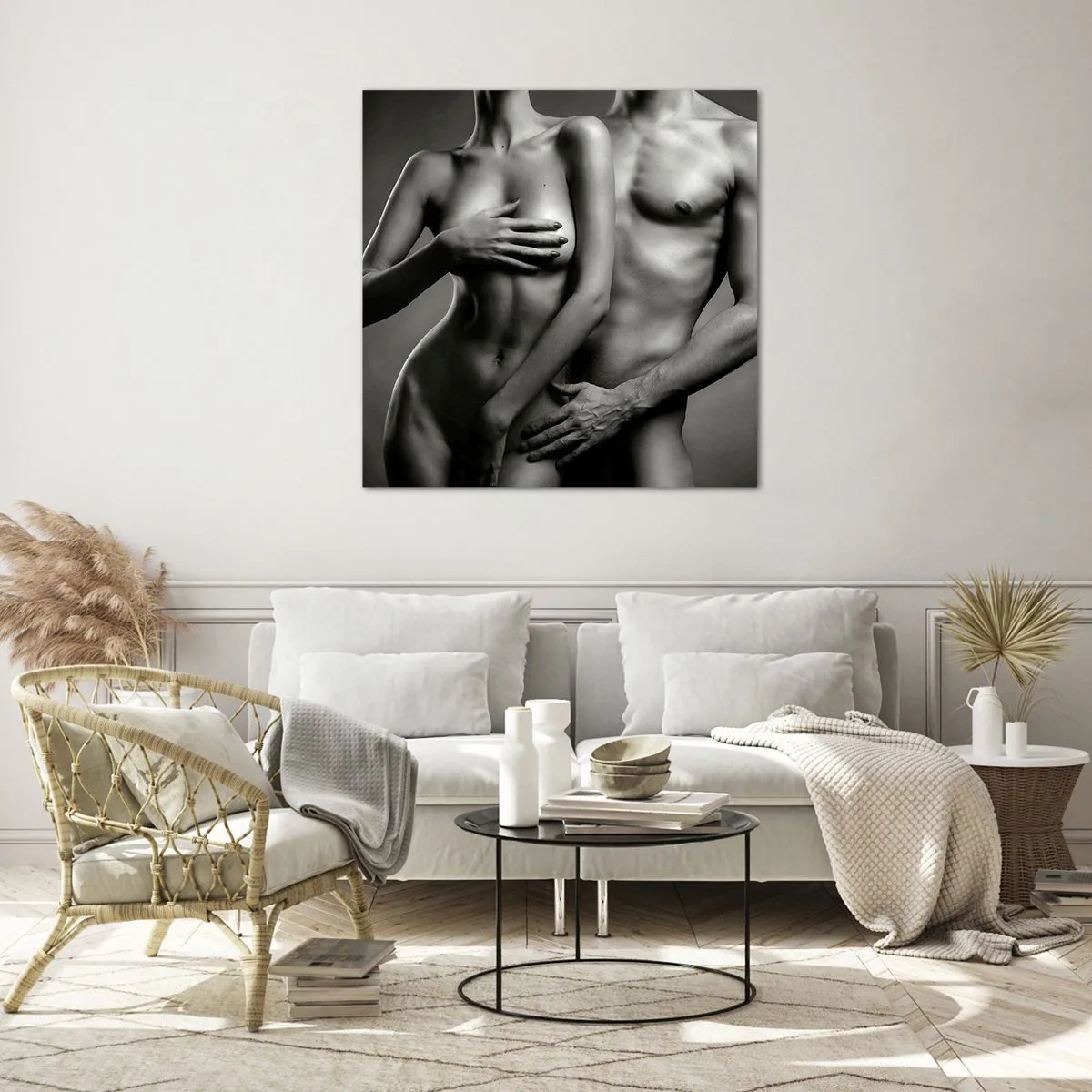 Üveg kép - Ádám és Éva - 50x50 cm