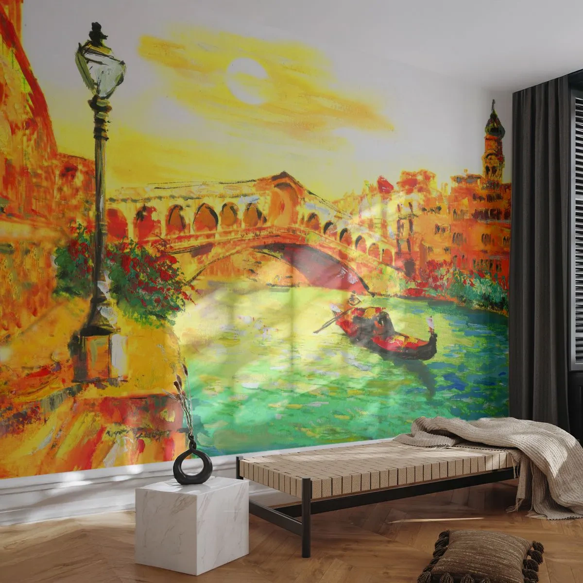 Fotótapéta Premium Sand - A szerelmesek zarándok útja - Velence, Város, Építészet - 100x70 cm