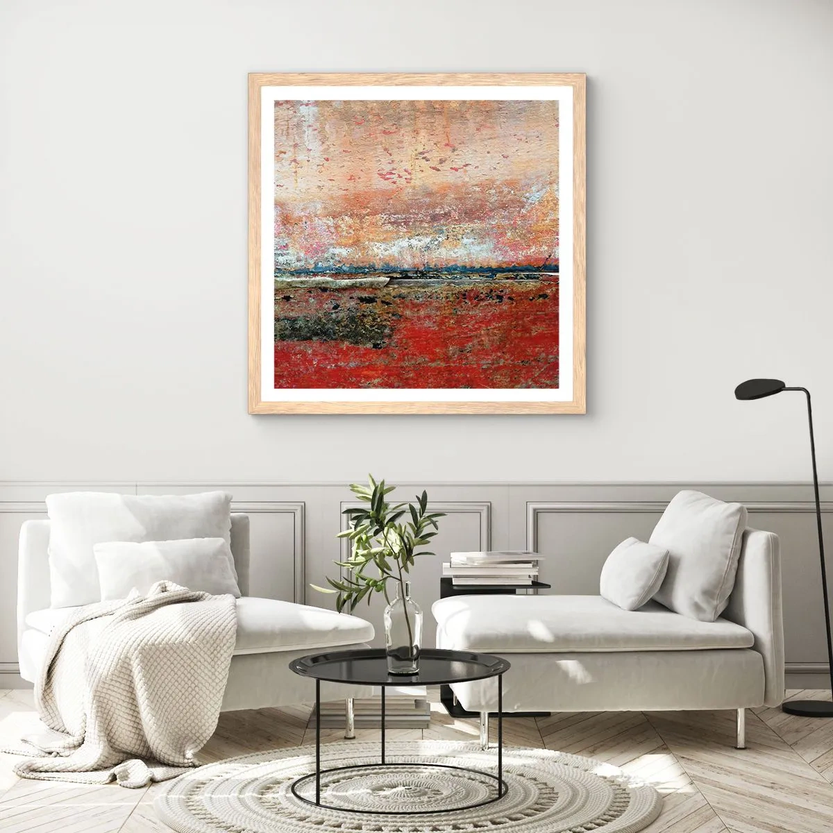 Poszter világos tölgy keretben - Talán a tenger - 30x30 cm