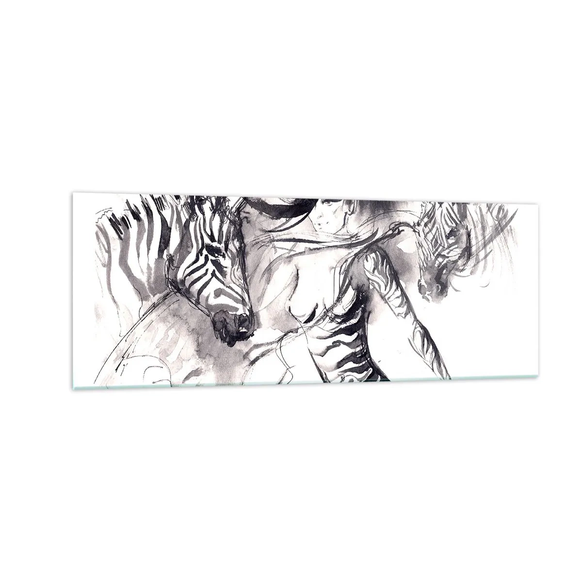 Üveg kép - Tánc a zebrákkal - 140x50 cm