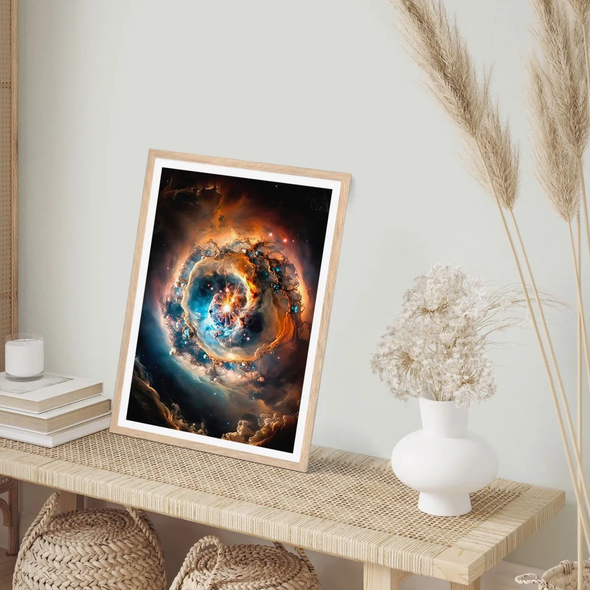 Poszter világos tölgy keretben - Kezdet - 40x50 cm