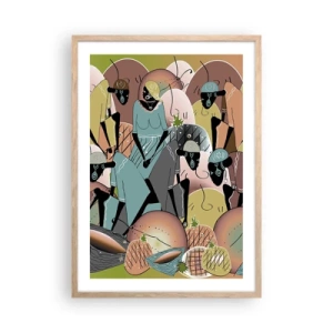 Poszter világos tölgy keretben - Jön a nagy ünnep  - 50x70 cm