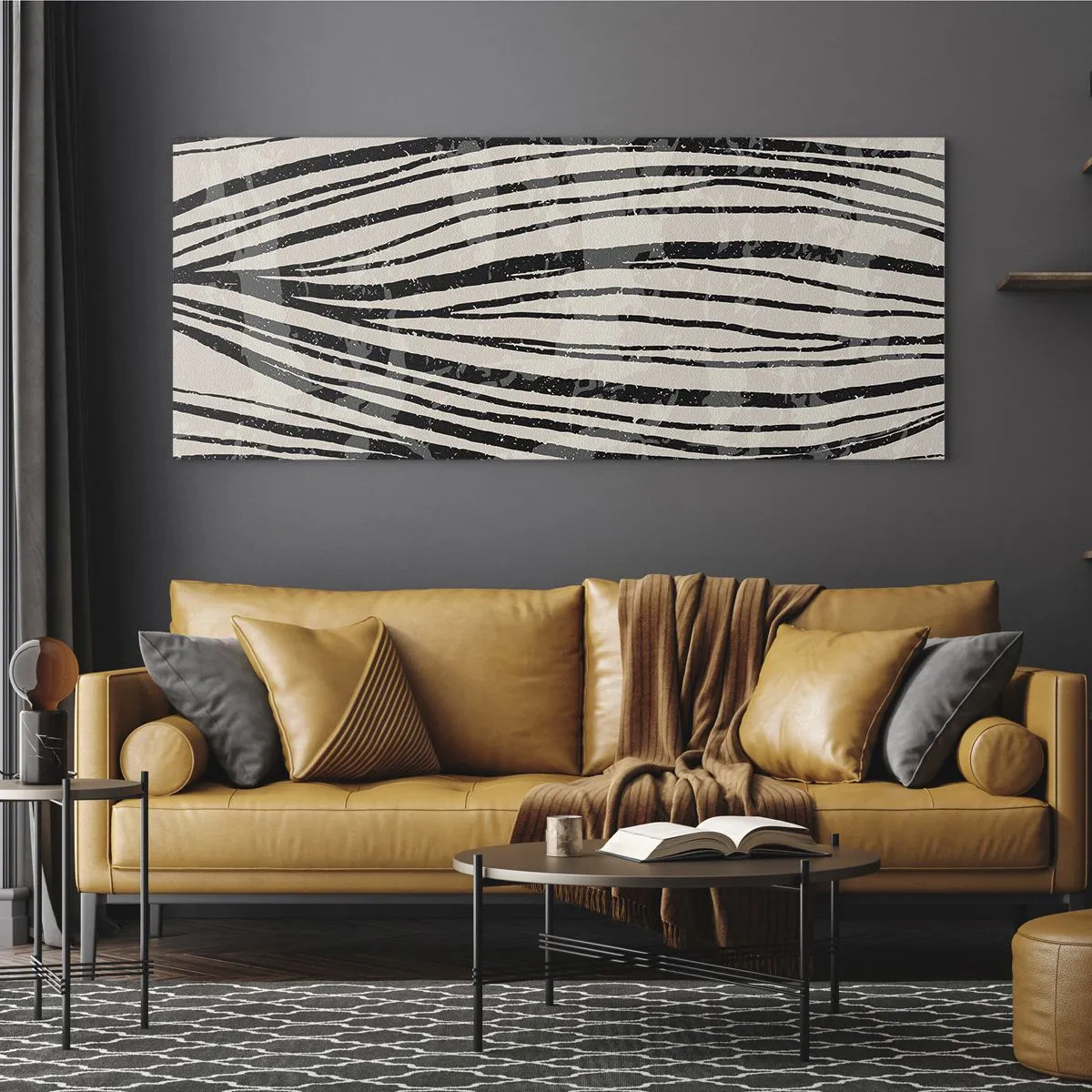 Üveg kép - Vonalak csobbanása - 100x40 cm