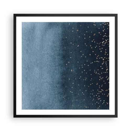 Poszter fehér keretben - Kompozíció - kék fázisok - 60x60 cm