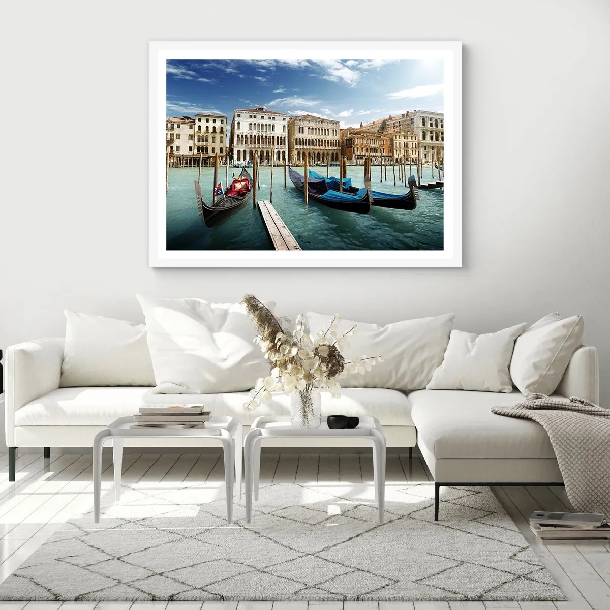Poszter fekete keretben - Paloták kékben - 70x50 cm